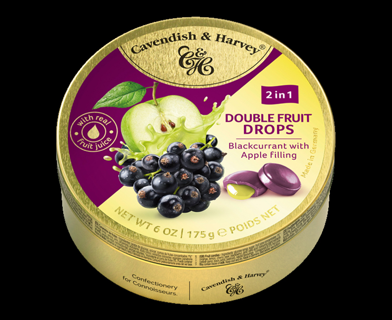 Double Fruit Drops – Blackcurrant with Apple filling, 175g