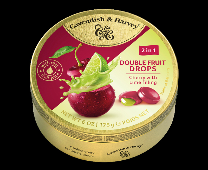 Double Fruit Drops – Cherry with Lime filling, 175g